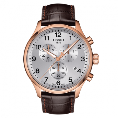 Watch Winder for watch Tissot XL Chrono XL Classic Rose Gold PVD / Silver / Strap