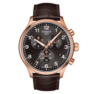 Watch Winder for watch Tissot XL Chrono XL Classic Rose Gold PVD / Black / Strap