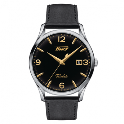 Watch Winder for watch Tissot Heritage Visodate Quartz 40 Stainless Steel / Black / Strap