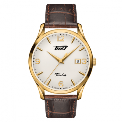 Watch Winder for watch Tissot Heritage Visodate Quartz 40 Yellow Gold PVD / Silver / Strap