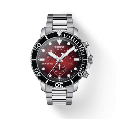Watch Winder for watch Tissot Seastar Seastar 1000 Chronograph Quartz 45.5 Stainless Steel / Red Gradient / Bracelet