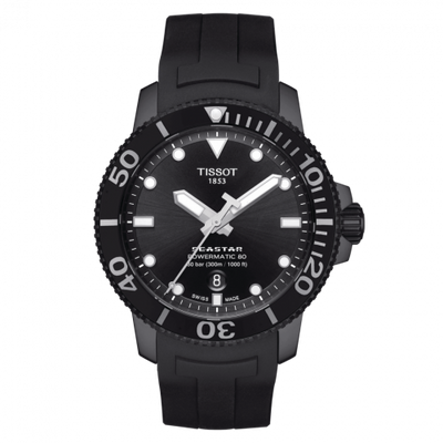 Watch Winder for watch Tissot Seastar Seastar 1000 Powermatic 80 43 PVD / Black / Rubber