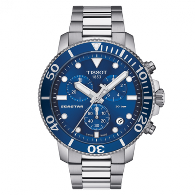 Watch Winder for watch Tissot Seastar Seastar 1000 Chronograph Quartz 45.5 Stainless Steel / Blue / Bracelet