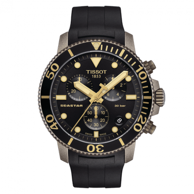 Watch Winder for watch Tissot Seastar Seastar 1000 Chronograph Quartz 45.5 Bronze PVD / Black / Rubber