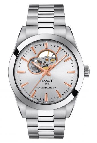 Remontoir à montres pour montre Tissot Gentleman Gentleman Powermatic Open Heart Stainless Steel / Argent / Bracelet