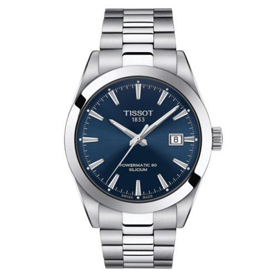 Remontoir à montres pour montre Tissot Gentleman Gentleman Powermatic Stainless Steel / Bleu / Bracelet