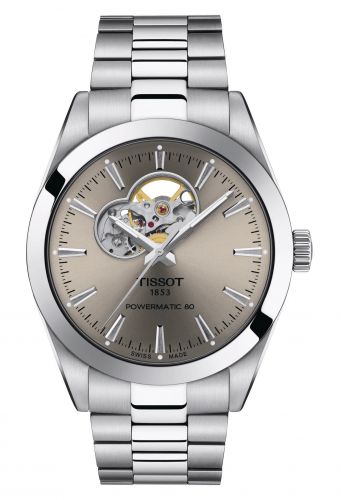 Remontoir à montres pour montre Tissot Gentleman Gentleman Powermatic Open Heart Stainless Steel / Gris / Bracelet