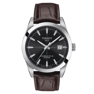 Remontoir à montres pour montre Tissot Gentleman Gentleman Powermatic Stainless Steel / Noire / Strap