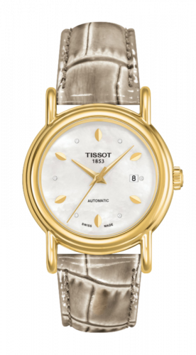 Remontoir à montres pour montre Tissot Carson Carson Automatic 29.7 Yellow Or / MOP / Alligator