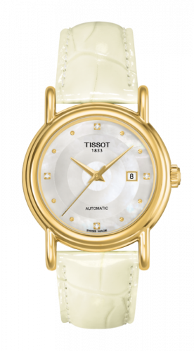 Remontoir à montres pour montre Tissot Carson Carson Automatic 29.7 Yellow Or / MOP / Strap