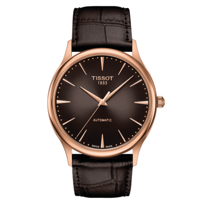 Remontoir à montres pour montre Tissot T-Or Tissot Excellence Automatic Rose Or / Marron