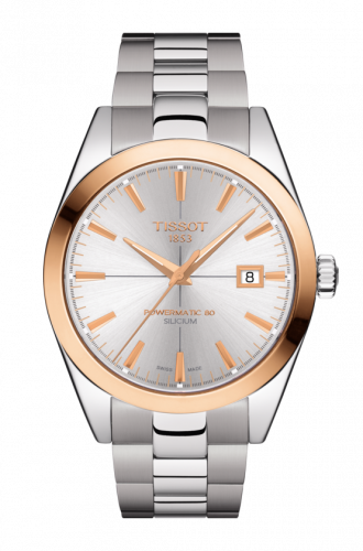 Remontoir à montres pour montre Tissot Gentleman Gentleman Powermatic Stainless Steel / Red Or / Argent / Bracelet