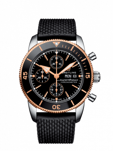 Remontoir à montres pour montre Breitling Superocean Heritage Superocean Heritage II Chronograph 44 Stainless Steel / Rose Or / Noire / Rubber / Folding