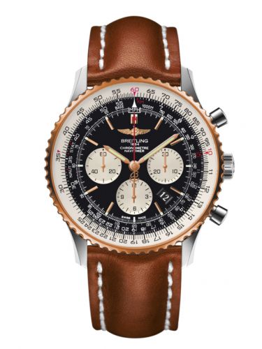 Remontoir à montres pour montre Breitling Navitimer Navitimer 01 46 Stainless Steel / Red Or / Noire / Calf