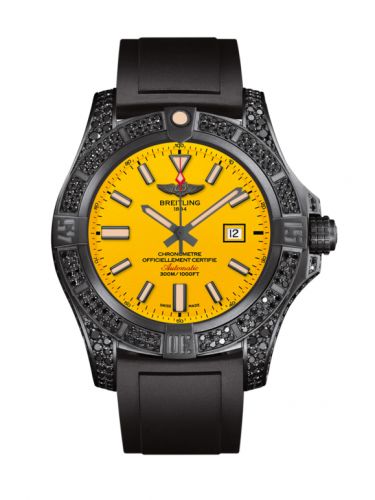 Remontoir à montres pour montre Breitling Avenger Avenger Noirebird 48 Noire Titanium / Diamondworks / Cobra Yellow / Rubber