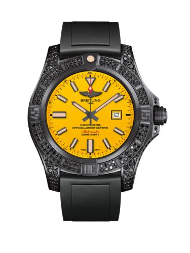 Remontoir à montres pour montre Breitling Avenger Avenger Noirebird 44 Noire Titanium / Diamondworks / Cobra Yellow / Rubber