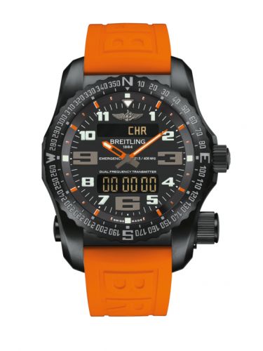 Watch Winder for watch Breitling Emergency Emergency II Night Mission / Black-Orange / Rubber / Folding