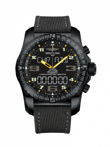 Remontoir à montres pour montre Breitling Cockpit B50 Cockpit B50 Night Mission / Noire-Yellow / Military / Pin
