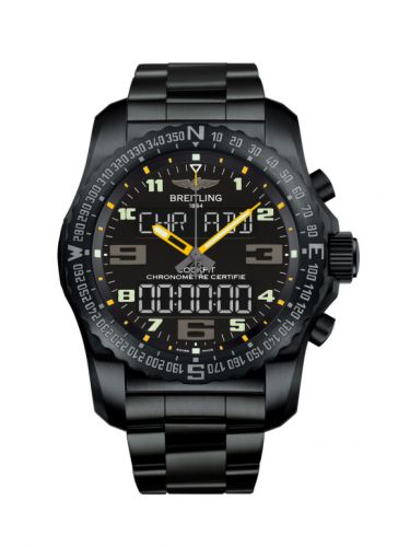 Remontoir à montres pour montre Breitling Cockpit B50 Cockpit B50 Night Mission / Noire-Yellow / Bracelet