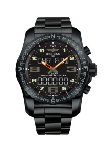Remontoir à montres pour montre Breitling Cockpit B50 Cockpit B50 Night Mission / Noire-Orange / Bracelet