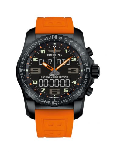 Remontoir à montres pour montre Breitling Cockpit B50 Cockpit B50 Night Mission / Noire-Orange / Rubber / Folding