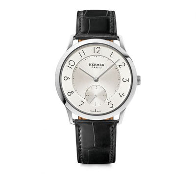 Remontoir à montres pour montre Hermès Slim d'Hermès Slim d'Hermès GM Stainless Steel / Argent