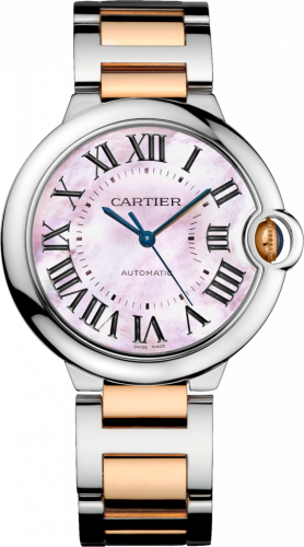 Watch Winder for watch Cartier Ballon Blue de Cartier Ballon Blue de Cartier 36 Automatic Stainless Steel / Pink Gold / Mother of Pearl / Bracelet