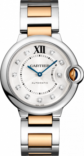 Watch Winder for watch Cartier Ballon Blue de Cartier Ballon Blue de Cartier 36 Automatic Stainless Steel / Pink Gold / Diamond / Bracelet