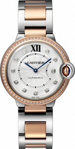 Watch Winder for watch Cartier Ballon Blue de Cartier Ballon Blue de Cartier 36 Automatic Stainless Steel / Pink Gold / Diamonds / Bracelet