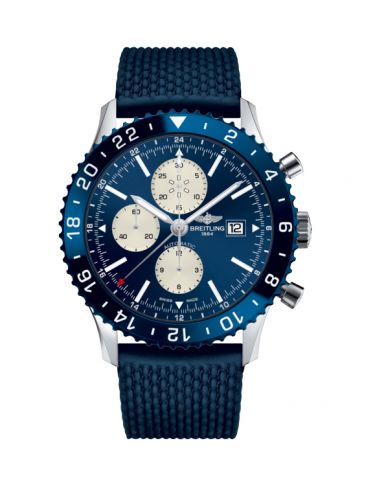 Remontoir à montres pour montre Breitling Chronoliner Chronoliner Stainless Steel / Bleu / Rubber