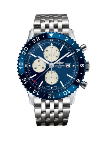 Remontoir à montres pour montre Breitling Chronoliner Chronoliner Stainless Steel / Bleu / Bracelet