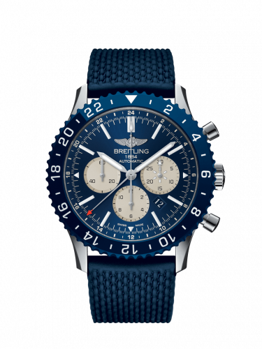 Remontoir à montres pour montre Breitling Chronoliner Chronoliner B04 Stainless Steel / Bleu / Rubber